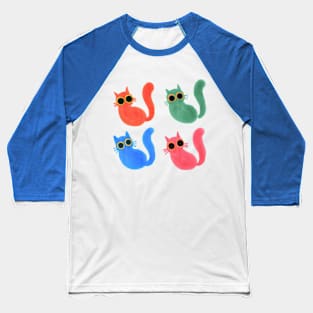 These Four Cats Stare At Everything Baseball T-Shirt